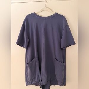 Free people Hot Shot Tee Romper- blue indigo- small